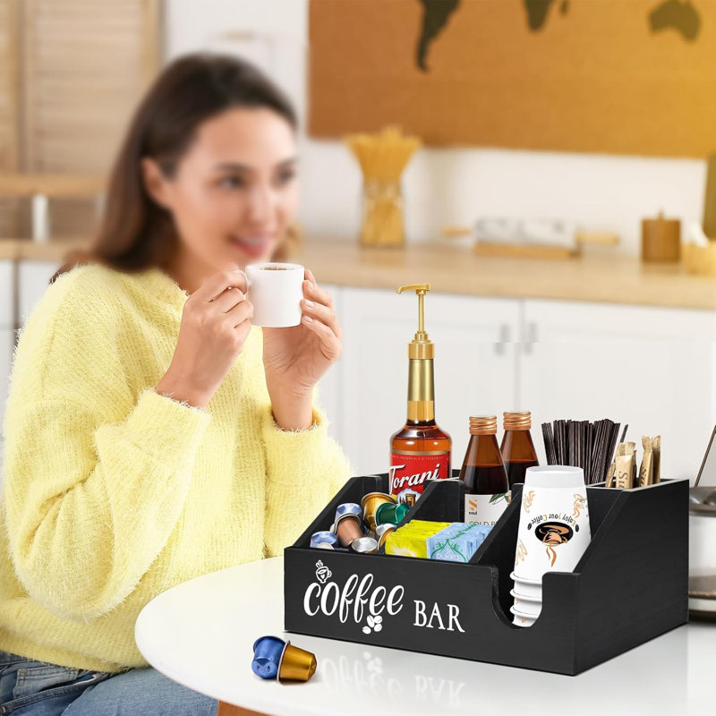 Support de rangement pour tasse à thé en bois rustique