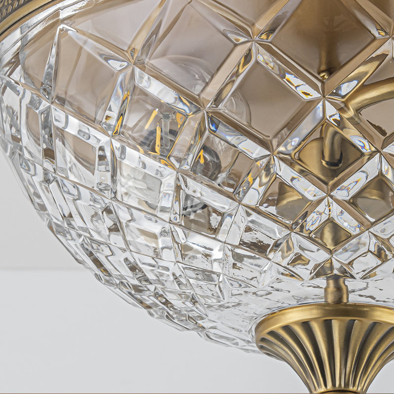 2-Light Glass Semi Flush Mount