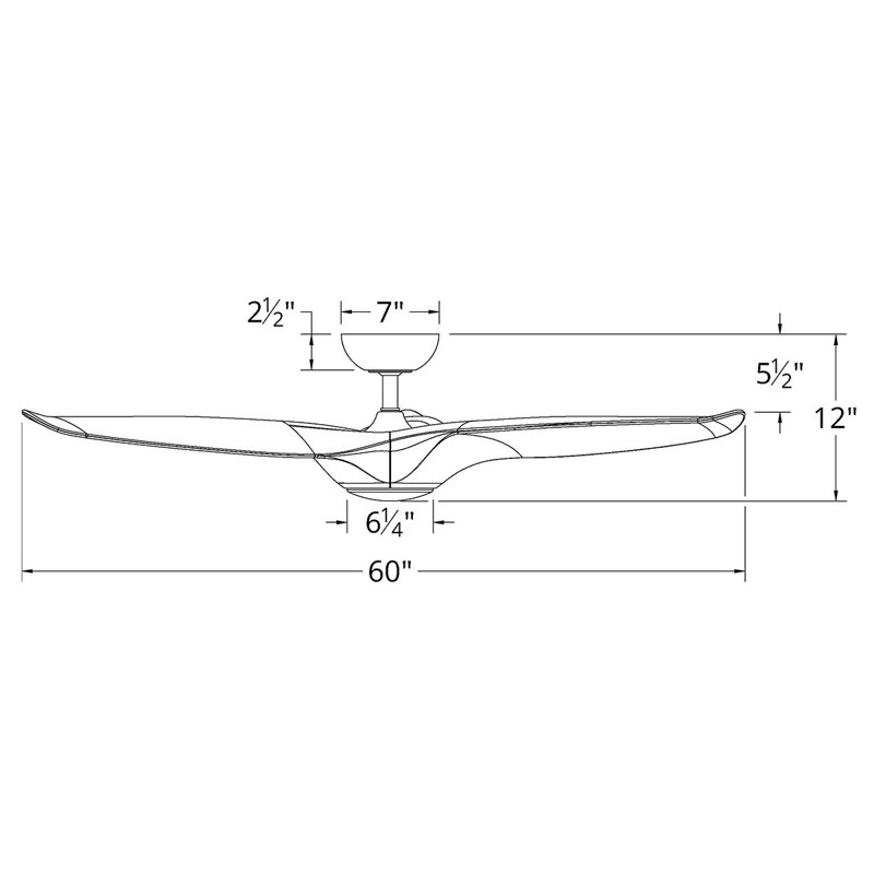 60 Morpheus 3 - Blade Ceiling Fan with LED Light Kit and Wall Control Included, Works With Alexa and iOS or Android App