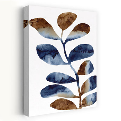 Watercolor Leaves-Brown 2 Abstract Contemporary Elegant Nature Plant Wall Art