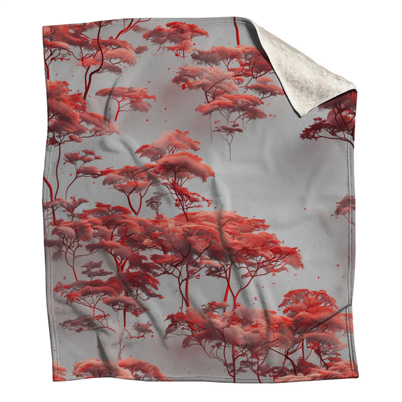 Red Canopy Trees Blankets, 50in W x 60in H