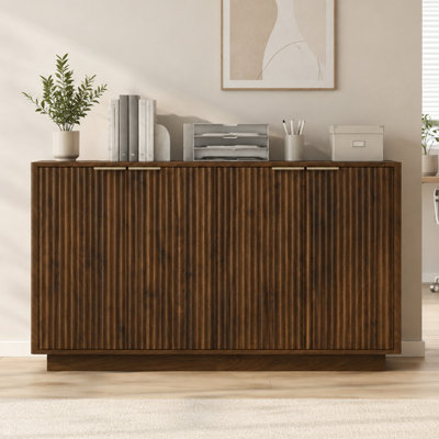 55" W 4-door Wood Storage File Cabinet Credenza