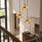 3-Light Concave Amber Glass Pendant Light