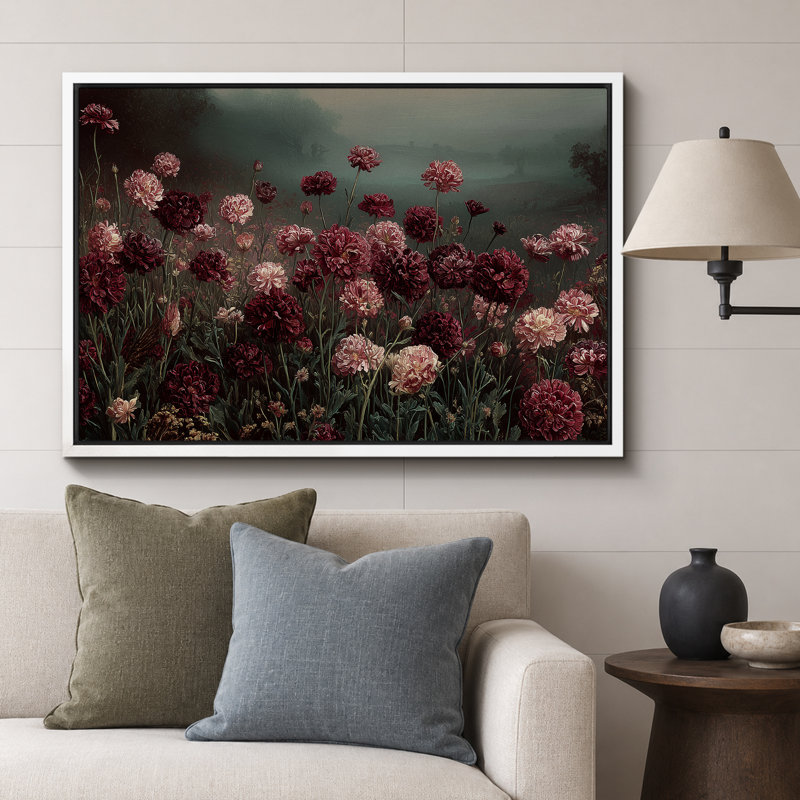 Impression sur toile encadrée très sombre Moody, H 16 po x l 24 po x P 1,5 po, Cadre flottant blanc