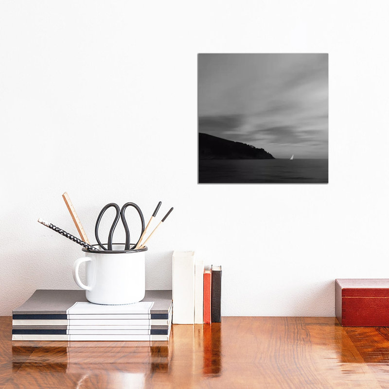 Sea, Clouds And A Boat by Lena Weisbek - Wrapped Canvas Print, 30.48 cm H x 30.48 cm W