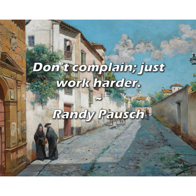 Randy Pausch, citation: Ne vous plaignez pas; Il suffit de travailler plus fort., H 20 po x l 24 po