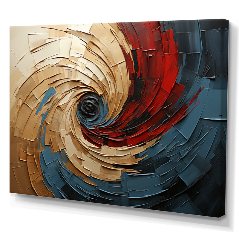 Spiral Symphony - Abstract Spirals Wall Art, Wrapped Canvas, 30" H x 40" W x 1.5" D