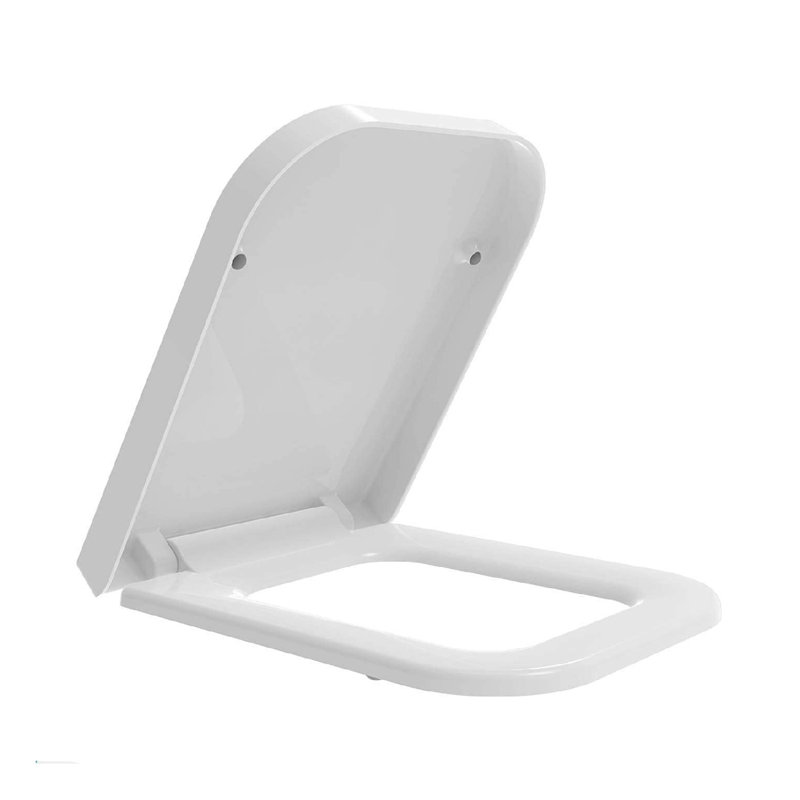 Square Toilet Seat Features Soft-Close, One-Button Quick Release For Hassle-Free Cleaning, Top Fixing Adjustable Hinges