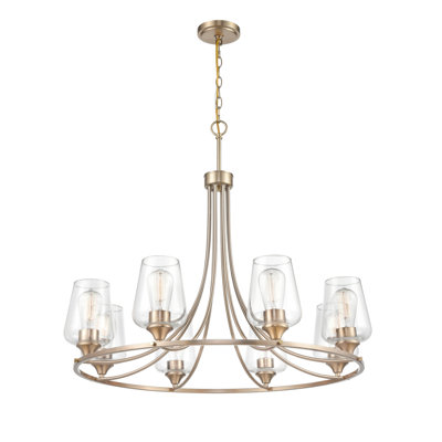 Ashford 8 - Light Dimmable Wagon Wheel Chandelier