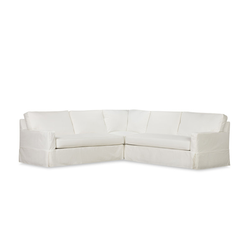 Taylor 5-Person L-Shaped Striped Sectional, Bayou Off White Canvas