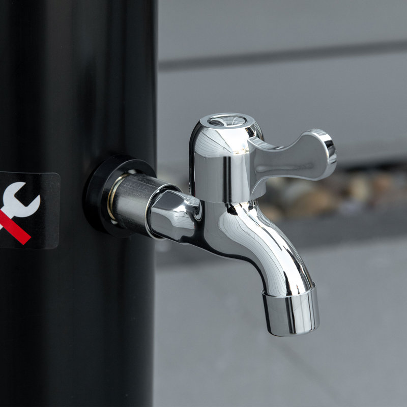 Douche de jardin solaire à température réglable et douche noire