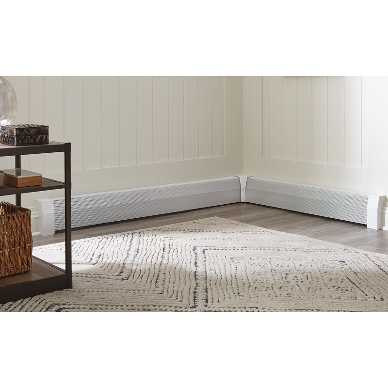 White Galvanized Steel Slip-On Baseboard Heater Corner Cover