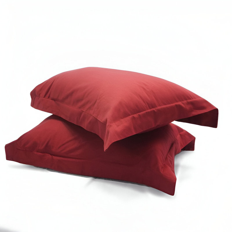 400TC Sateen Solid Cotton Pillow Sham, Burgundy