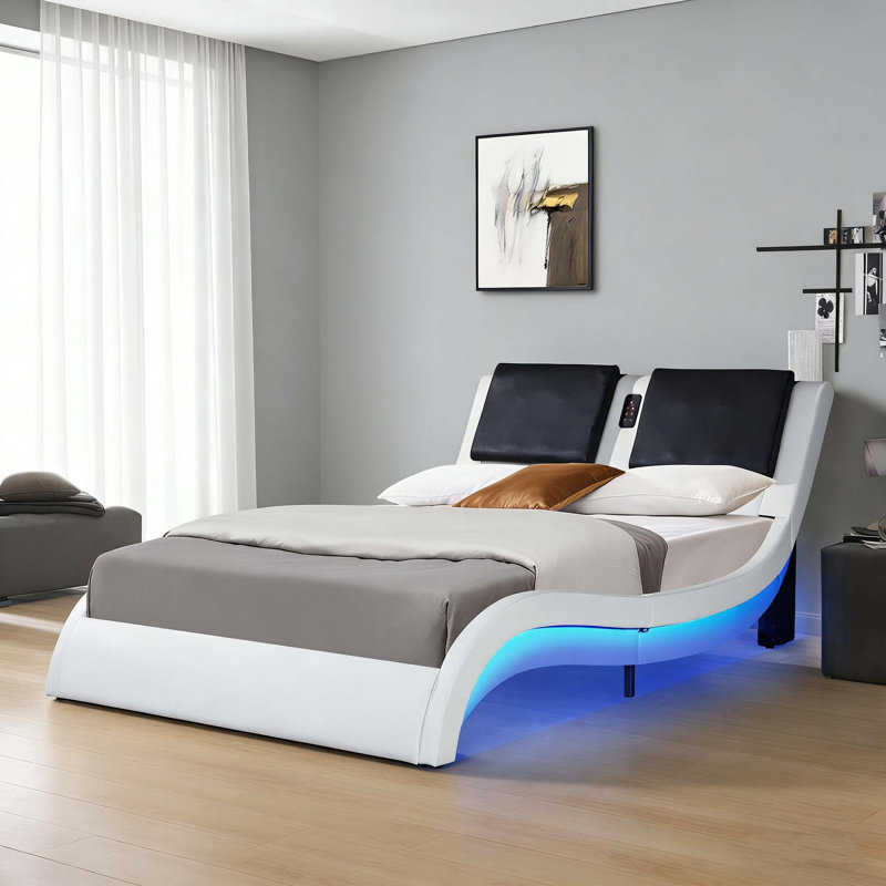 Base de lit plateforme intelligente avec contrôle de musique Bluetooth et massage par vibration