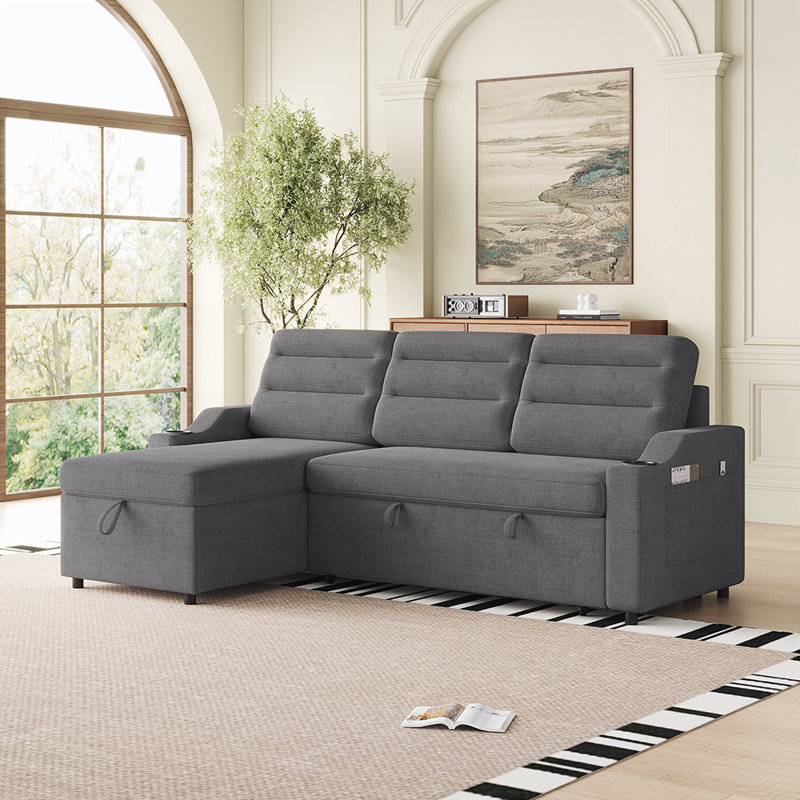 Canapé-lit, Duplicata de tissu gris foncé