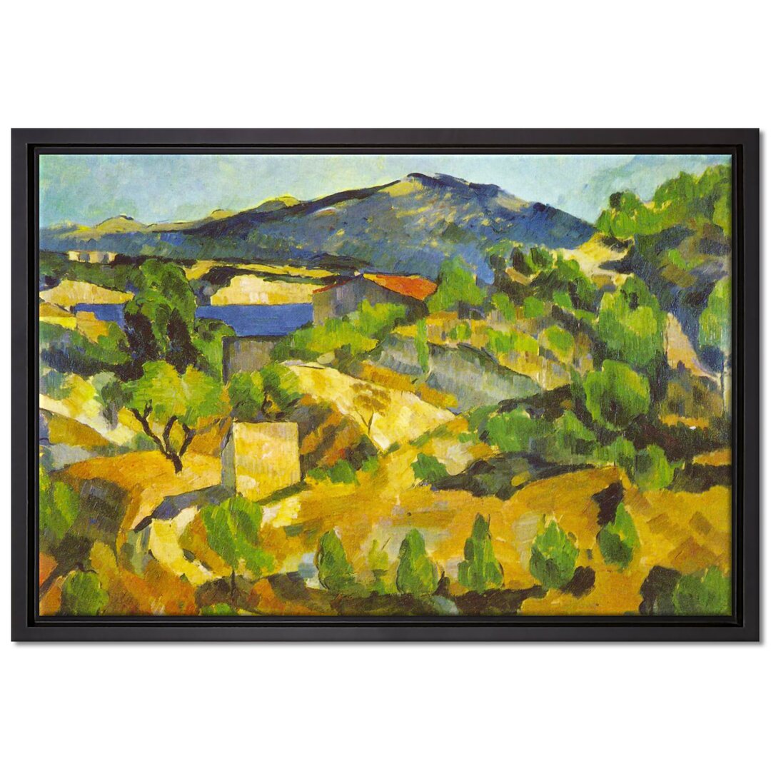 Gerahmtes Leinwandbild Mountains in Provence von Paul Cezanne