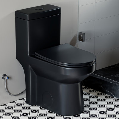 Nia Small Compact One-piece Toilet, Powerful Dual-flush Design, Water-saving Toilet With Soft-close Seat And Quick-release Uf Seat
