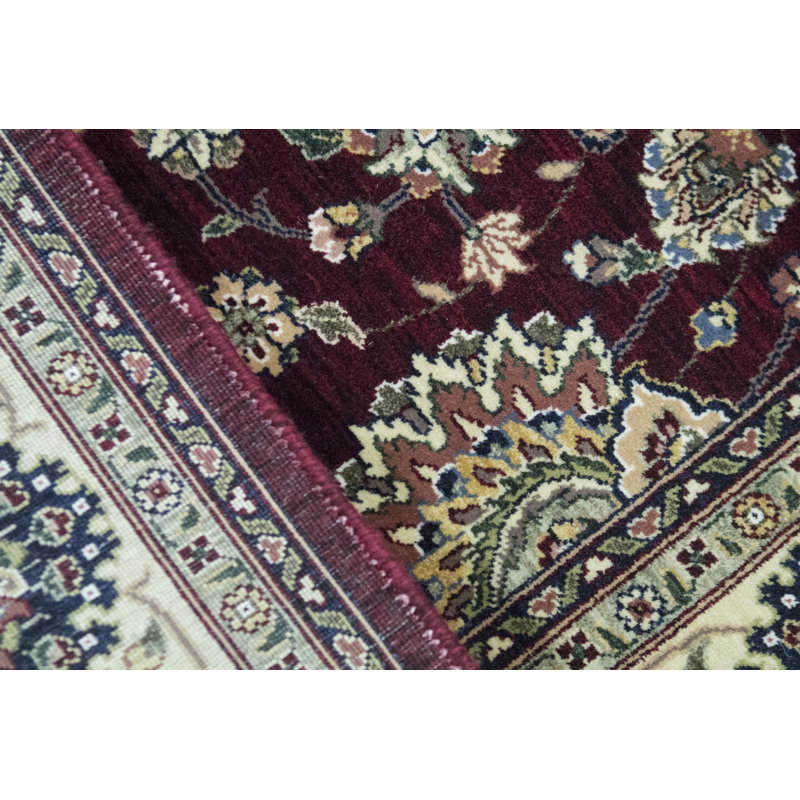 Tapis rouge et beige noué à la main de haute qualité