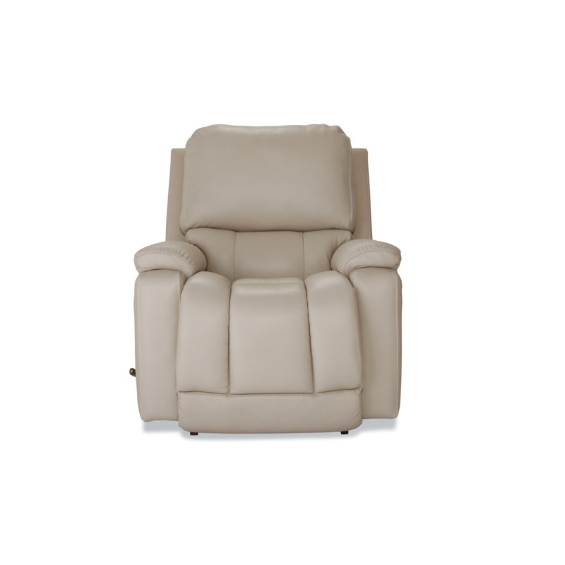 Greyson Manual Leather Match Rocking Recliner, Ivory Leather Match
