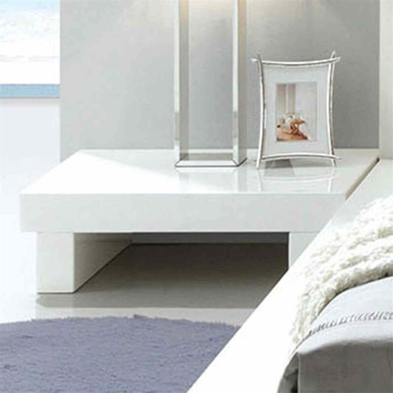 Contemporary Style 1Pc Nightstand High Gloss Lacquer Coating White Finish Bedroom Furniture