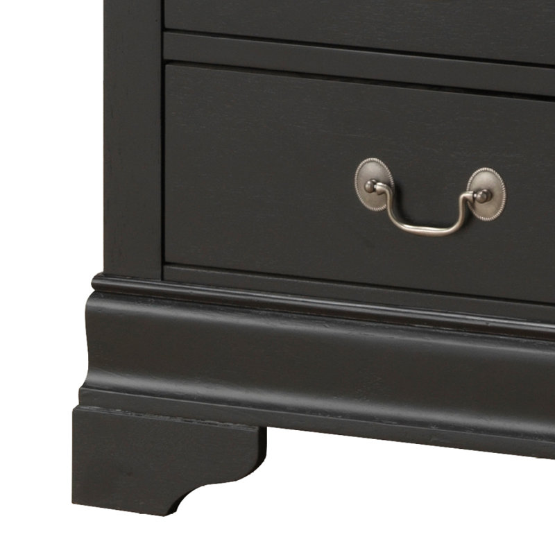 Commode élégante en lingerie traditionnelle, Noir