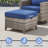 Maelie 6-Piece Outdoor Patio Fire Pit Conversation Set With Square Fire Pit, Swivel Gliders And Ottomans-734349198
