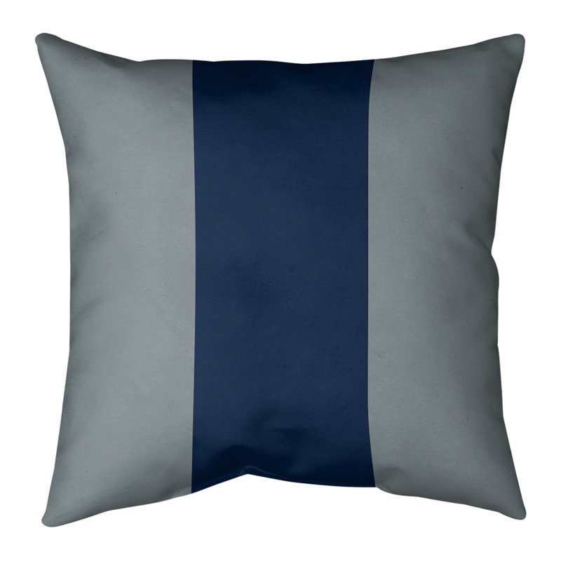 Housse de coussin , 14 po x 14 po, Argent / Bleu à l'étranger, Polyester filé