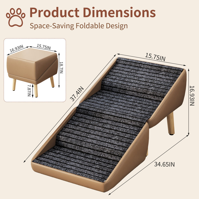 Foldable Dog Stairs With 4 Steps