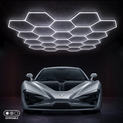 2025 New DIY Plug-in Hexagonal LED Ceiling Light – Ultra-Bright Honeycomb Design, Ideal for Garages, Supermarkets, Malls, Car Shows, Basements, and More – Perfect for Valentine's Day