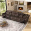 Canapé modulaire inclinable en cuir 151,2 po-845909405