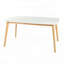 Table de salle à manger Mid-Century avec pieds en bois d'hévéa et plateau en faux bois (59 po)