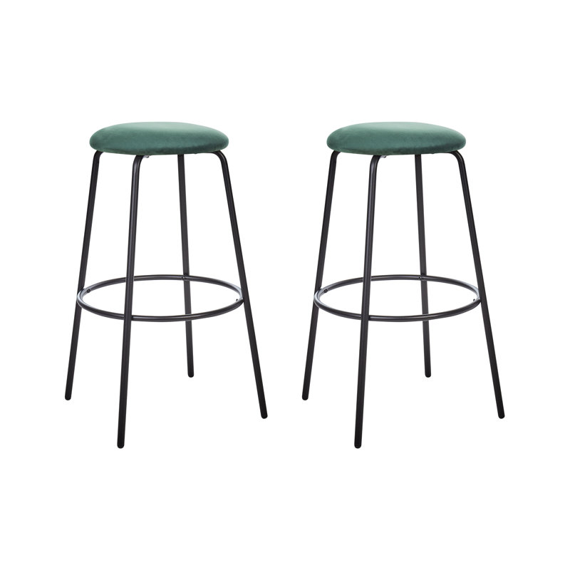 Ricards Upholstered Counter Stool with Metal Frame, Emerald Green