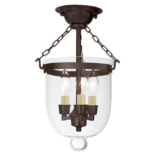 Sarahi Glass Semi Flush Mount, Oil Rubbed Bronze