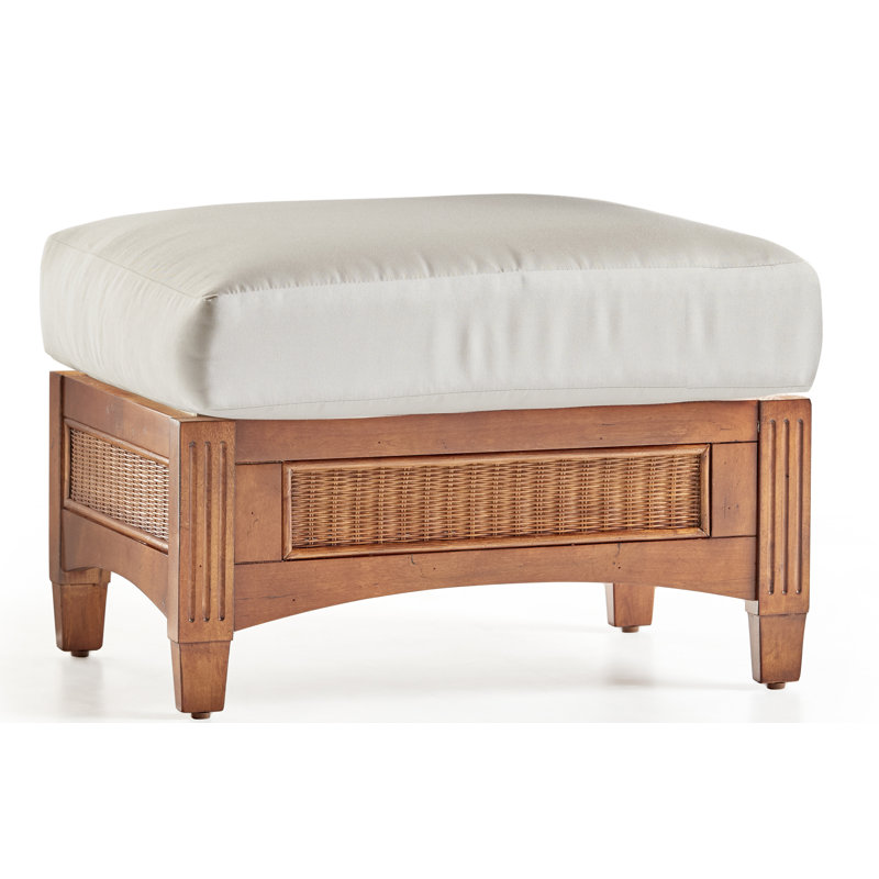 Behr Upholstered Ottoman, Dening Greige Natural