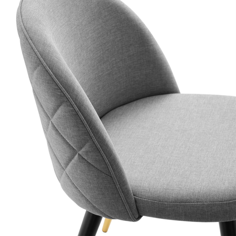 Cordial Performance Velvet Dining Chairs - Set of 2, Gray Polyester