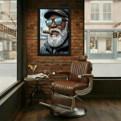 Fashion Old Man With Cigar And Sunglasses