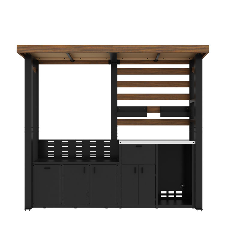 Fusion Flame Galvanized Steel Covered Outdoor Kitchen