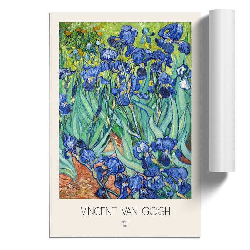 Irises With Border by Vincent Van Gogh - No Frame Painting, 42cm H x 30cm W x 0.1cm D