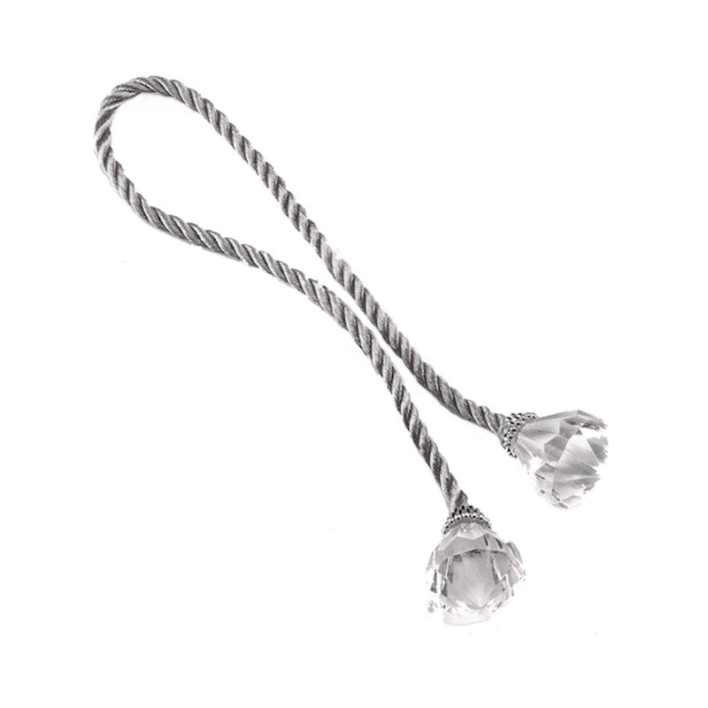 Nolasco Curtain Tieback, 18" H x 1.5" W x 1.5" D, Silver
