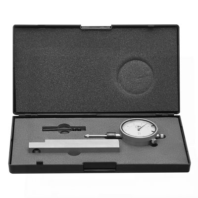 Dial Test Indicator with Metal Base, 0.001 inch Accuracy, 0-1 inch Range, Easy to Read Large Dial, Professional for Narrow Area Measurement, Industrial Machining & Inspection, Precision Testing