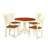 5-Piece Buttermilk and Cherry Finish Solid Wood Top Dining table with 4 Chairs with Lattice Back