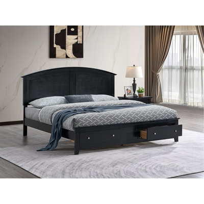 Grand lit Hammond (matelas non inclus), noir