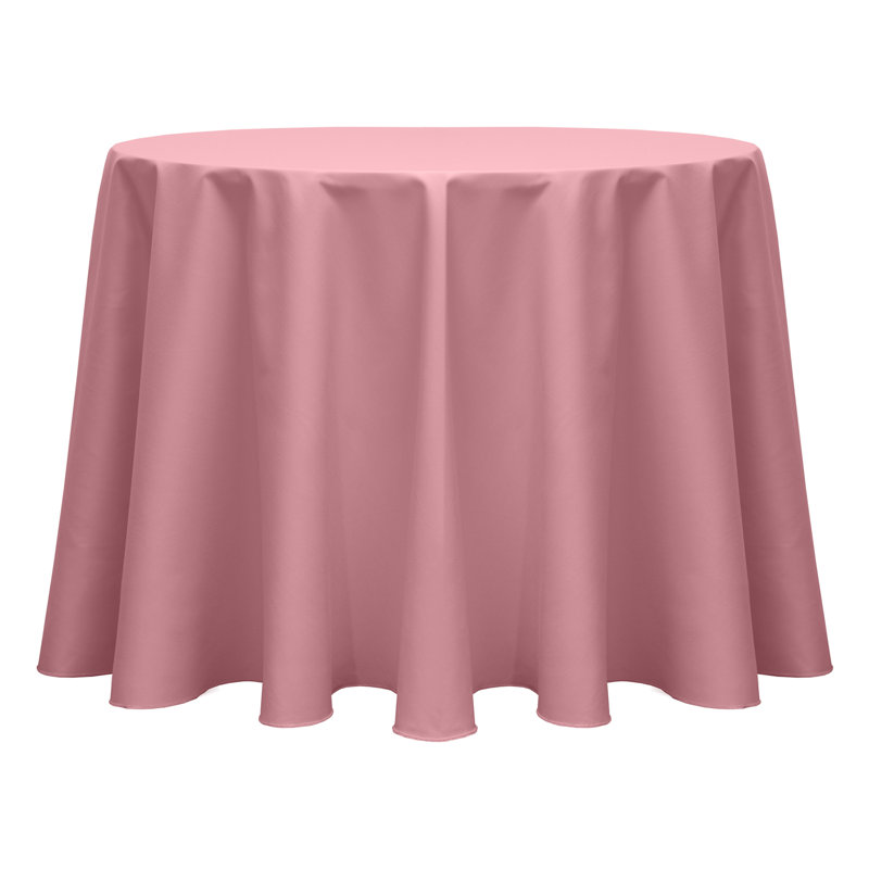 Cotton Twill Round Tablecloth, 1, Dusty Rose, 102" L x 102" W