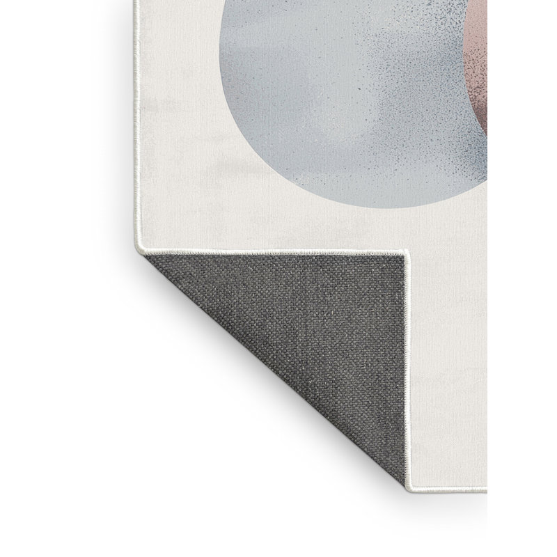 Soft Plush Farris Easter Modern & Contemporary Abstract Area Rug in Beige – White Binding, 8x10