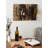 Rustic Wine Wall Rack | Hanging Wood Bottle & Glass Holder