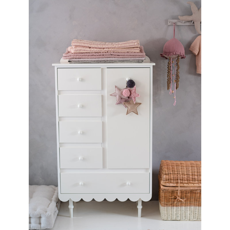 Asgun Kids 5 - Drawer Combo Dresser, White