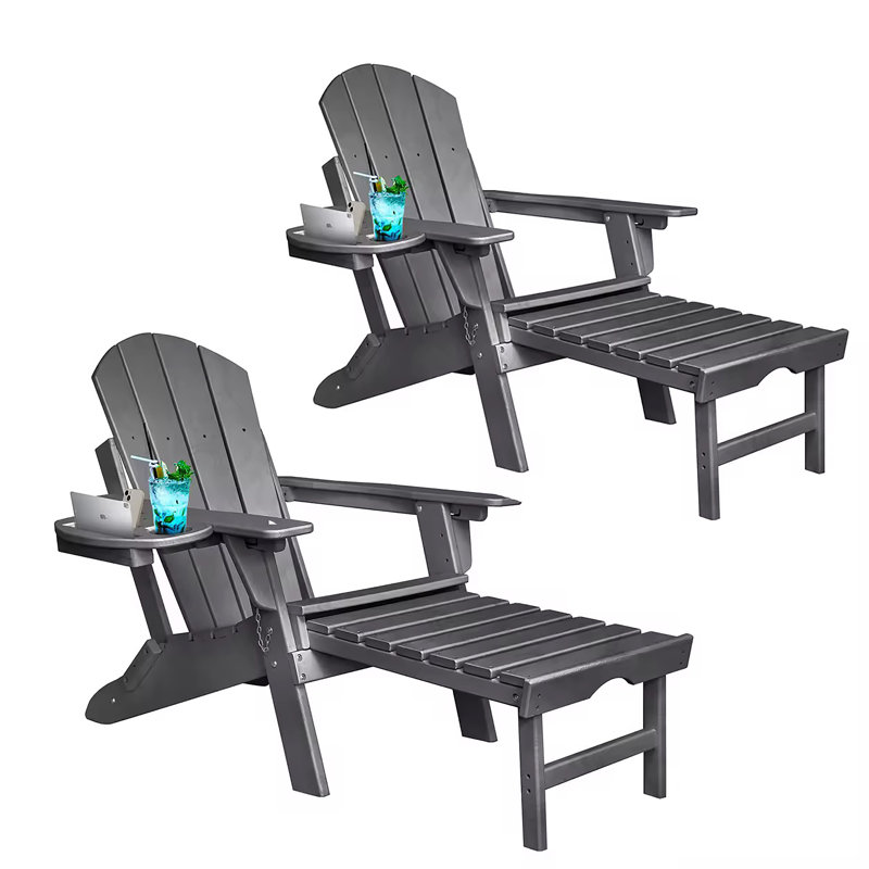 Chaise Adirondack pour l'extérieur Hdpe, Gris