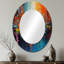 Miroir mural orange / sarcelle cubique Fusion - Modern-492840462
