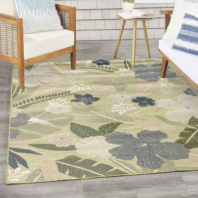 Tapis bleu tropical 4 pi x 6 pi Megan