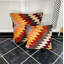 Alwar Kilim Large 60 cm x 60 cm Cushion Cover in Rich Wool Multi Colour Stripes-58027593